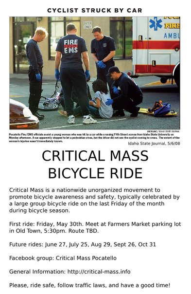 Critical Mass flyer Critical Mass flyer
